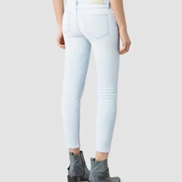 All Saints Mast Cropped Light Wash Jeans - Picture 2 of 10